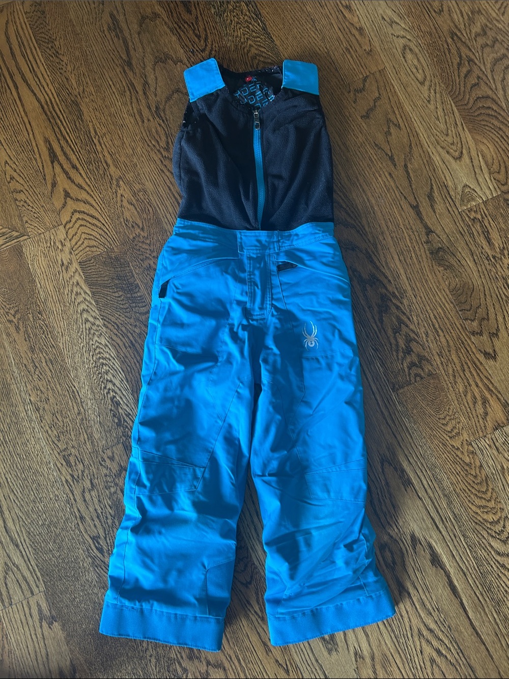Kids Blue Snow Bib One-Piece with Black Upper Spyder